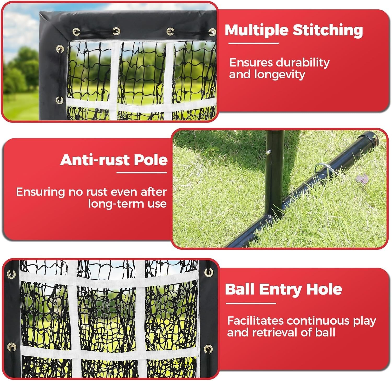 Pitching Net, 9 Hole Pitching Net with Strike Zone, Adjustable Baseball Softb...