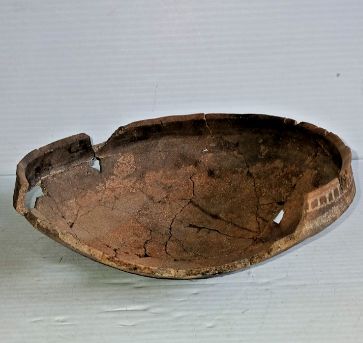 Pre-Columbian Native American Indian Mississippian Partial Pottery Bowl Artifact