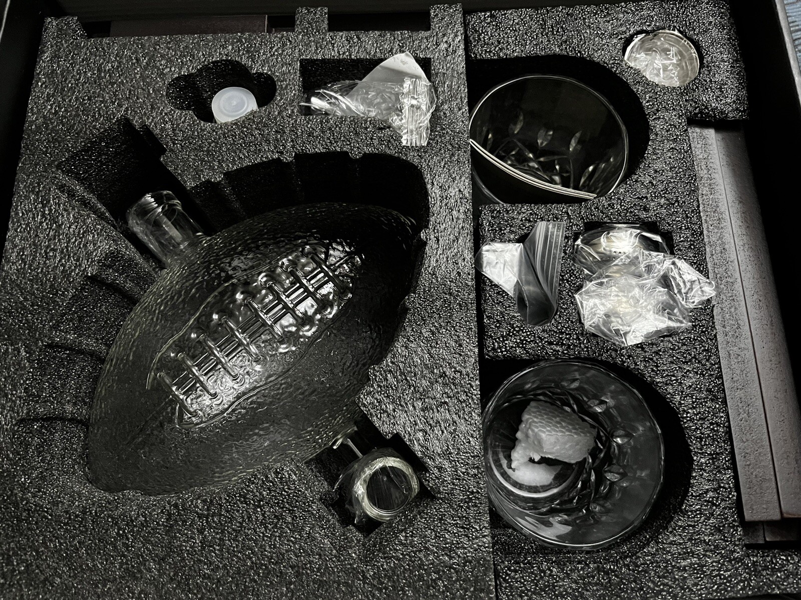 Football Whiskey Decanter 8 Pack Set With Glasses Liquor Dispenser