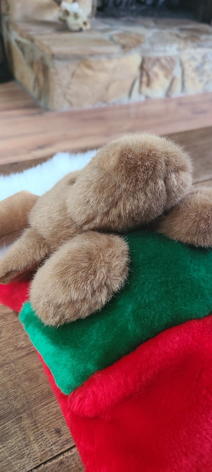 Vintage Prima Creations Reindeer Moose Plush Christmas Stocking Fluffy