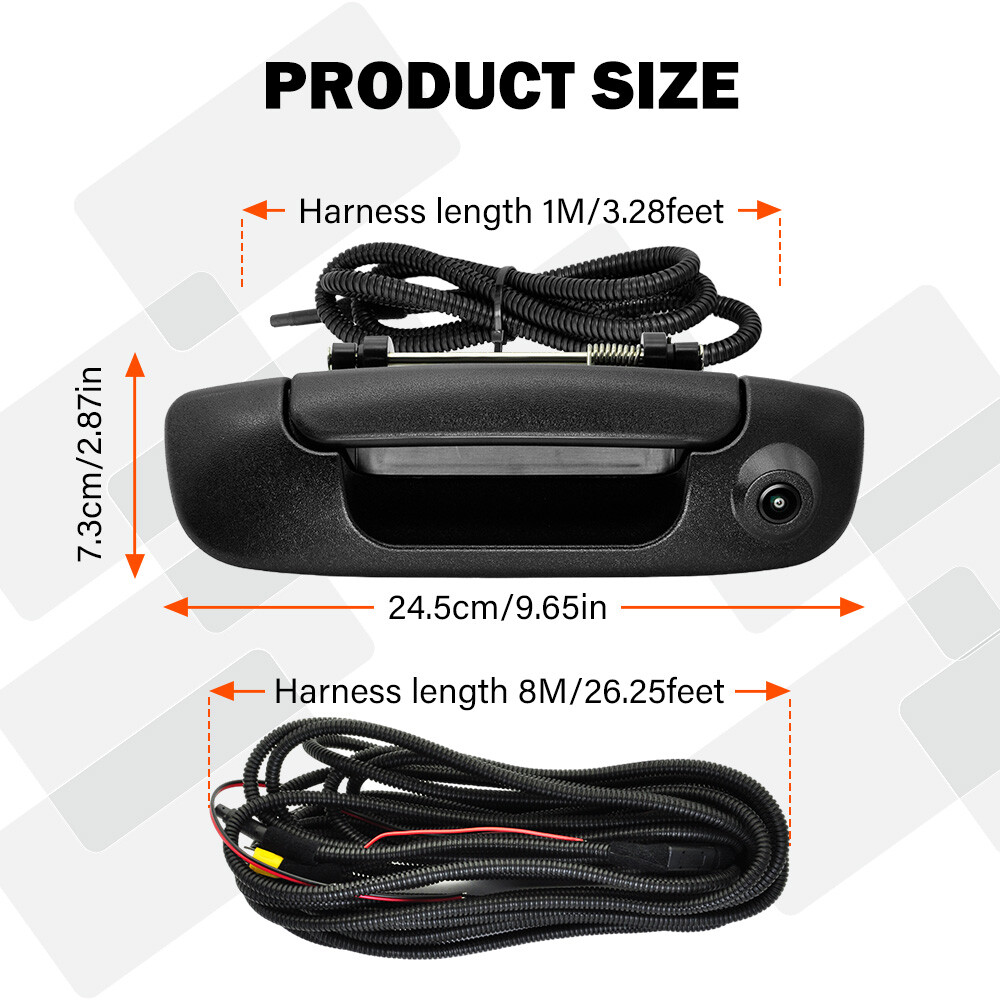 For Dodge Ram 2002-2008 Tailgate Handle Rear Backup Camera Parking Kit with Wire