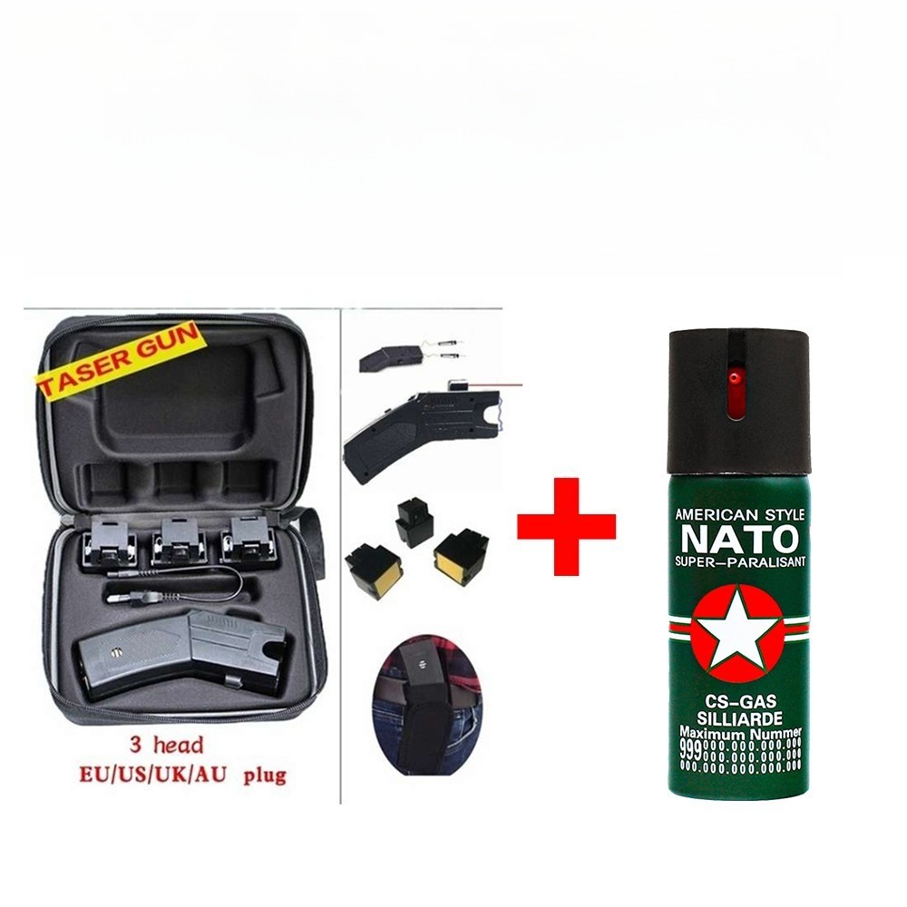 Pepper Spray And Stun Gun Combo W/ Rechargeable Flashlight