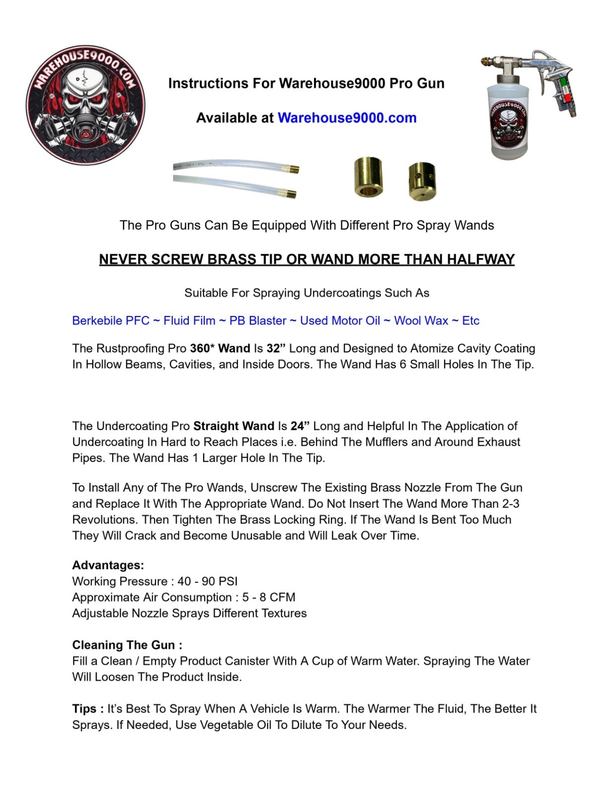 Complete NHOU V3 Black Pro Undercoating Gun – 2 Wand Kit (3 B Quart Bottles)