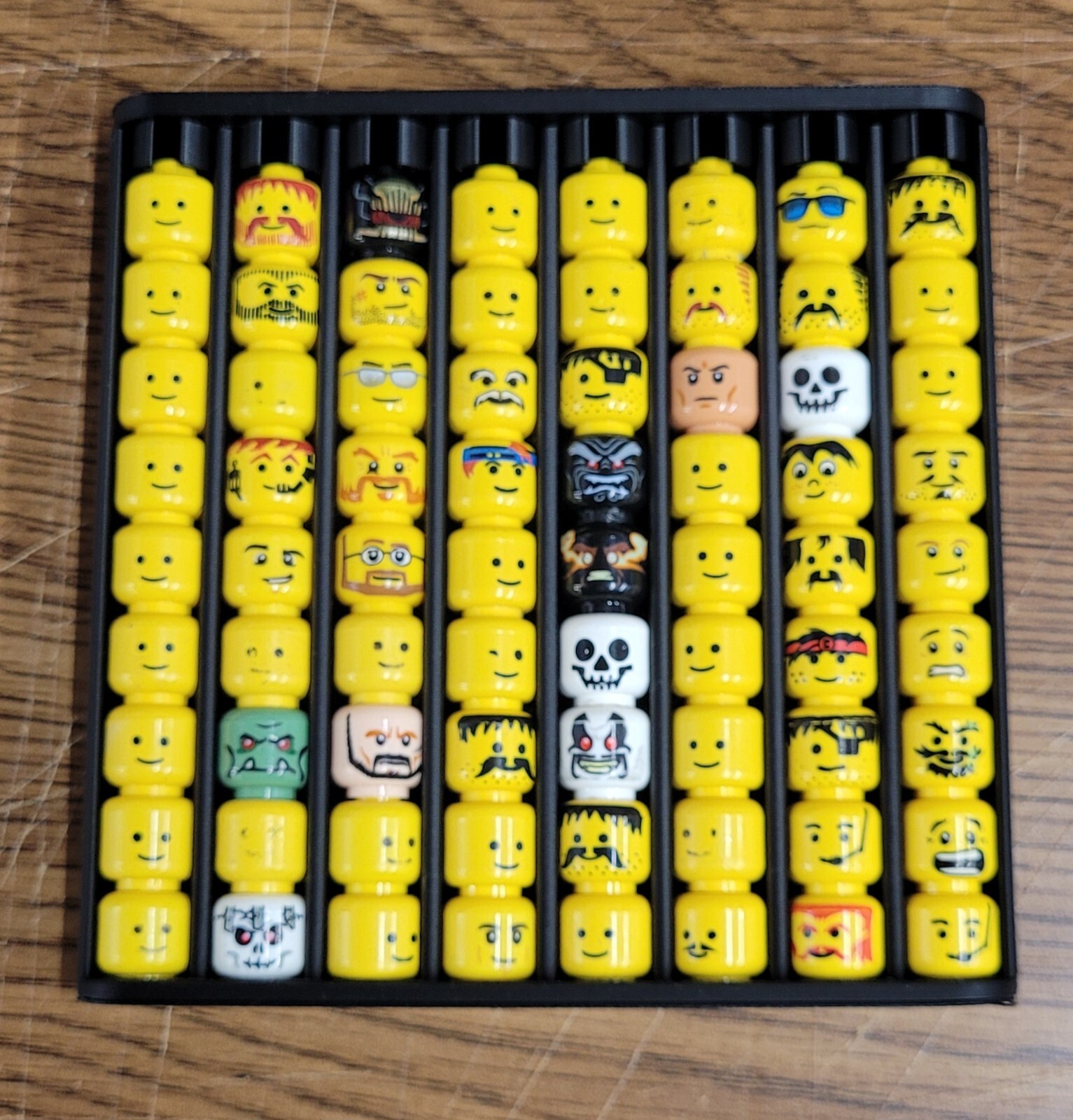 Lego Minifig Head Display Storage Rack - 3d Printed - ANY COLOR - Holds 72 heads