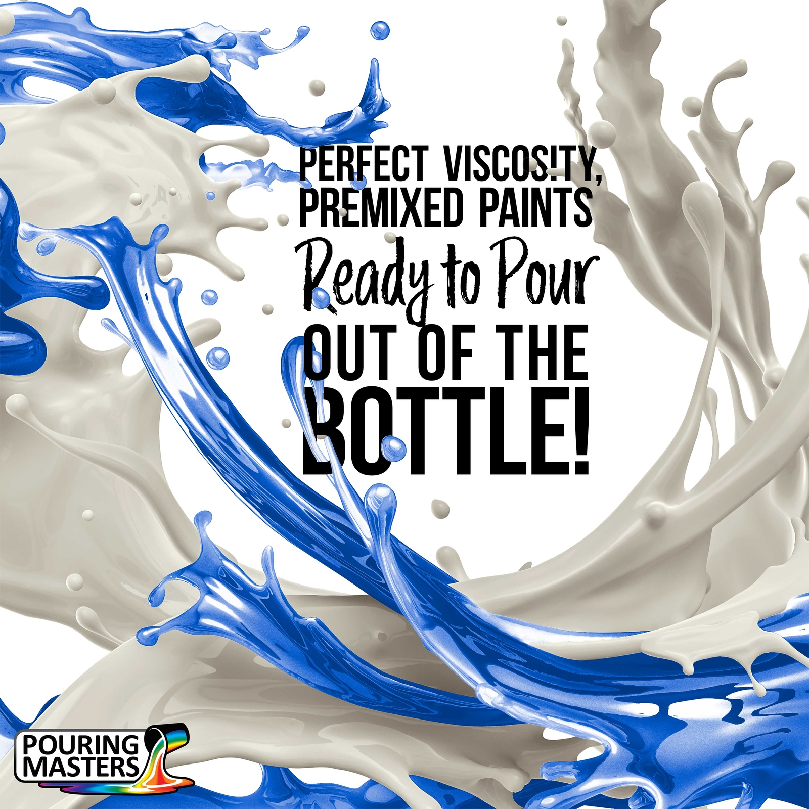 16-Color Ready to Pour Acrylic Metallic Pouring Paint Set, Silicone Oil & Gloss