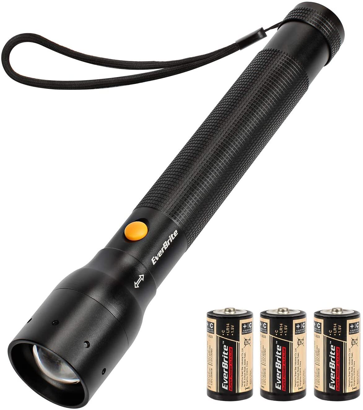 EverBrite Ultra Bright Tactical Flashlight Heavy-duty w/3C Alkaline Batteries