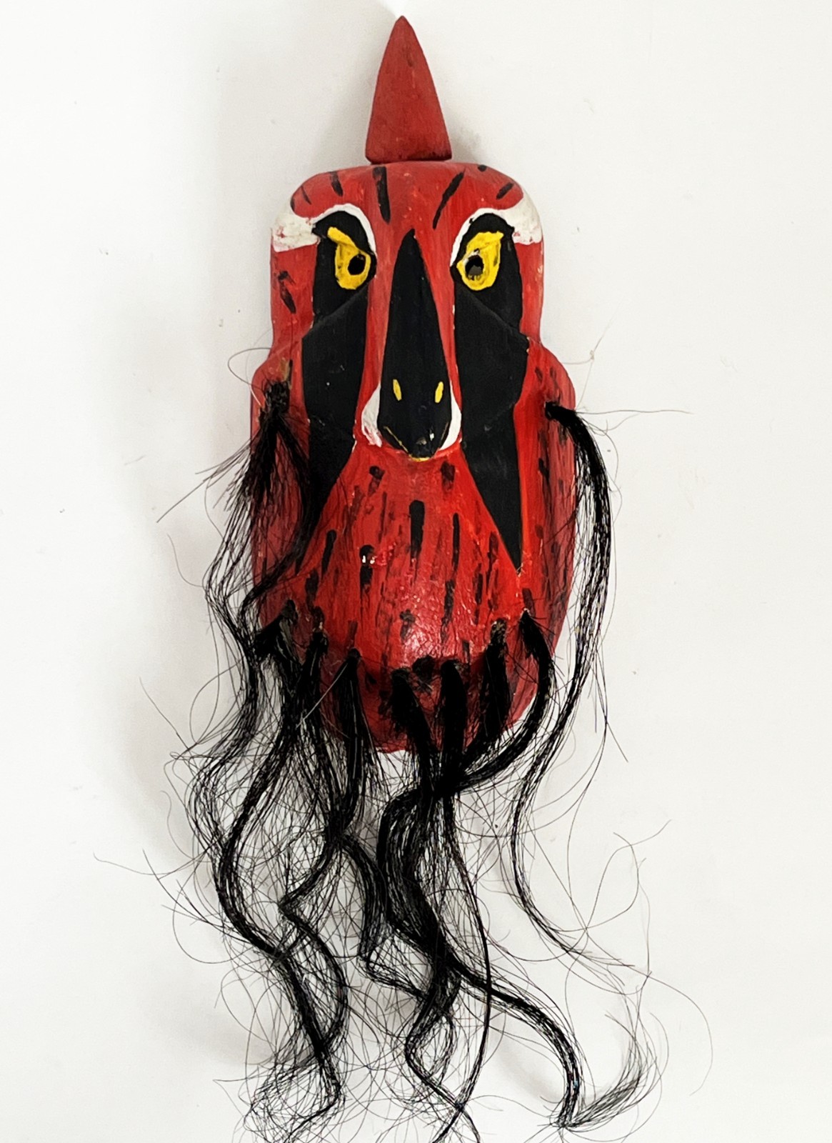 MAYO PASCOLA YAQUI FOLK ART ETHNOGRAPHIC CARVED WOOD OWL BIRD DANCE MASK SONORA