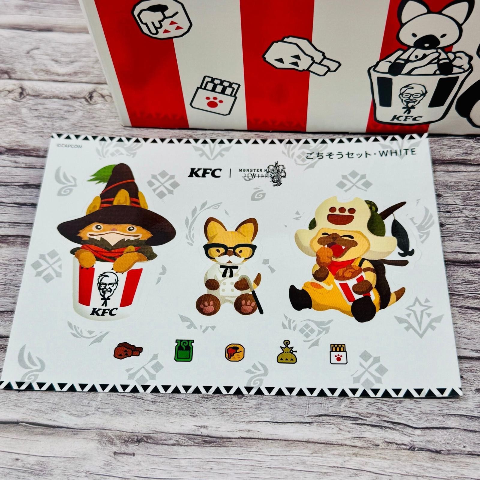 Monster Hunter Wilds KFC Promo Box & Stickers Collab Japan Import US Seller