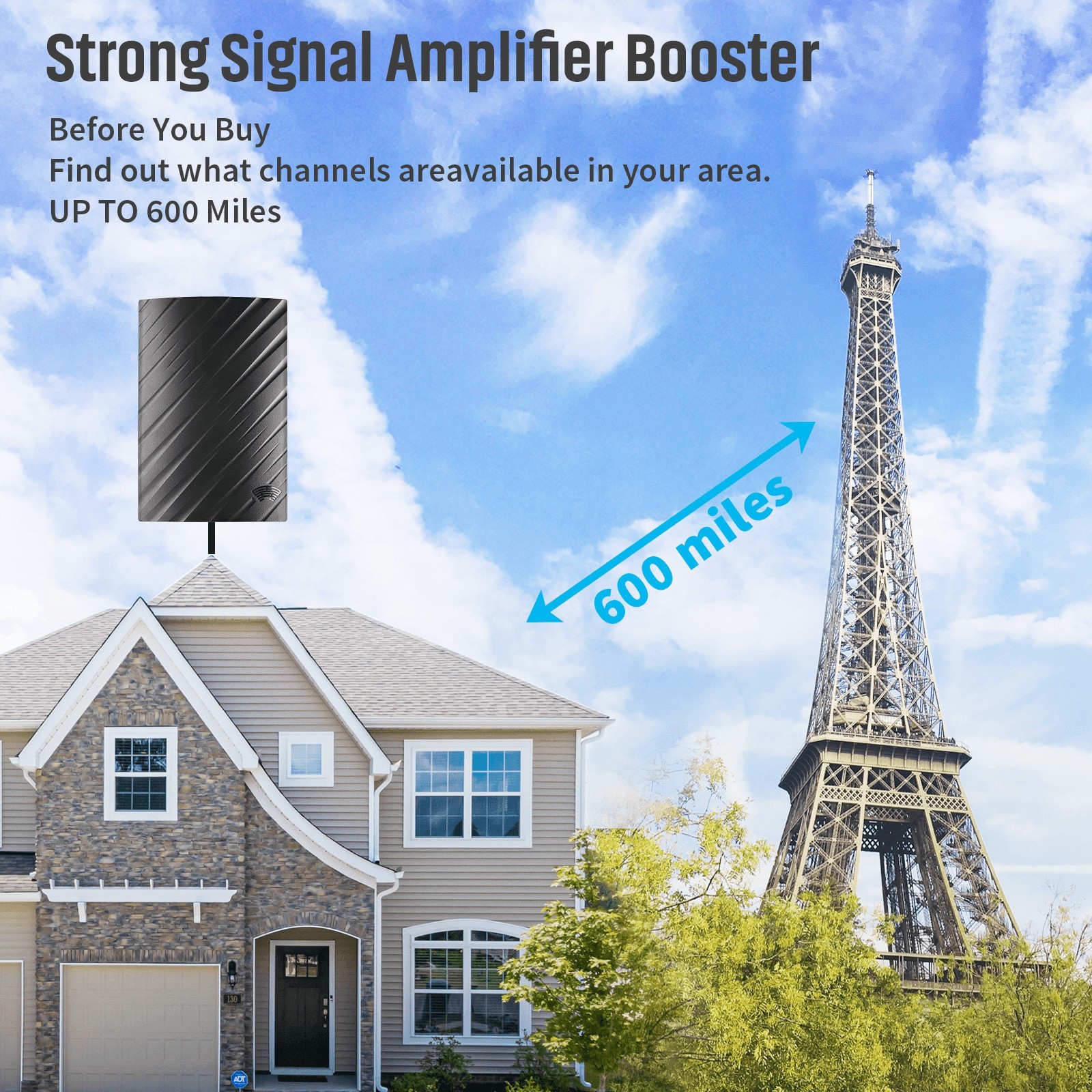 5600 Miles Digital TV Antenna 1080P 4K Waterproof HDTV Amplified Outdoor Indoor