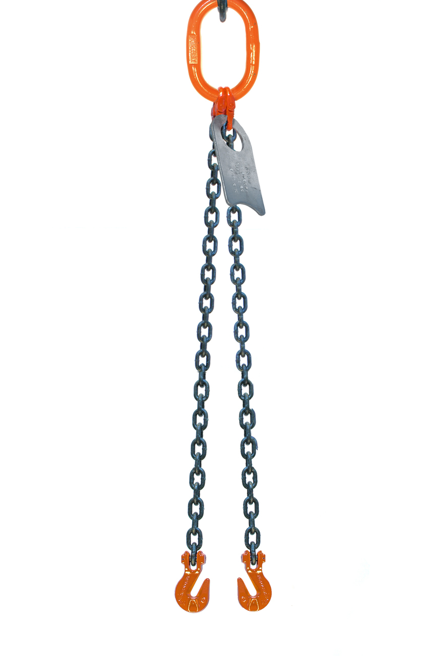 Chain Sling - 5/16" x 10' Double Leg with Grab Hook - Grade 100