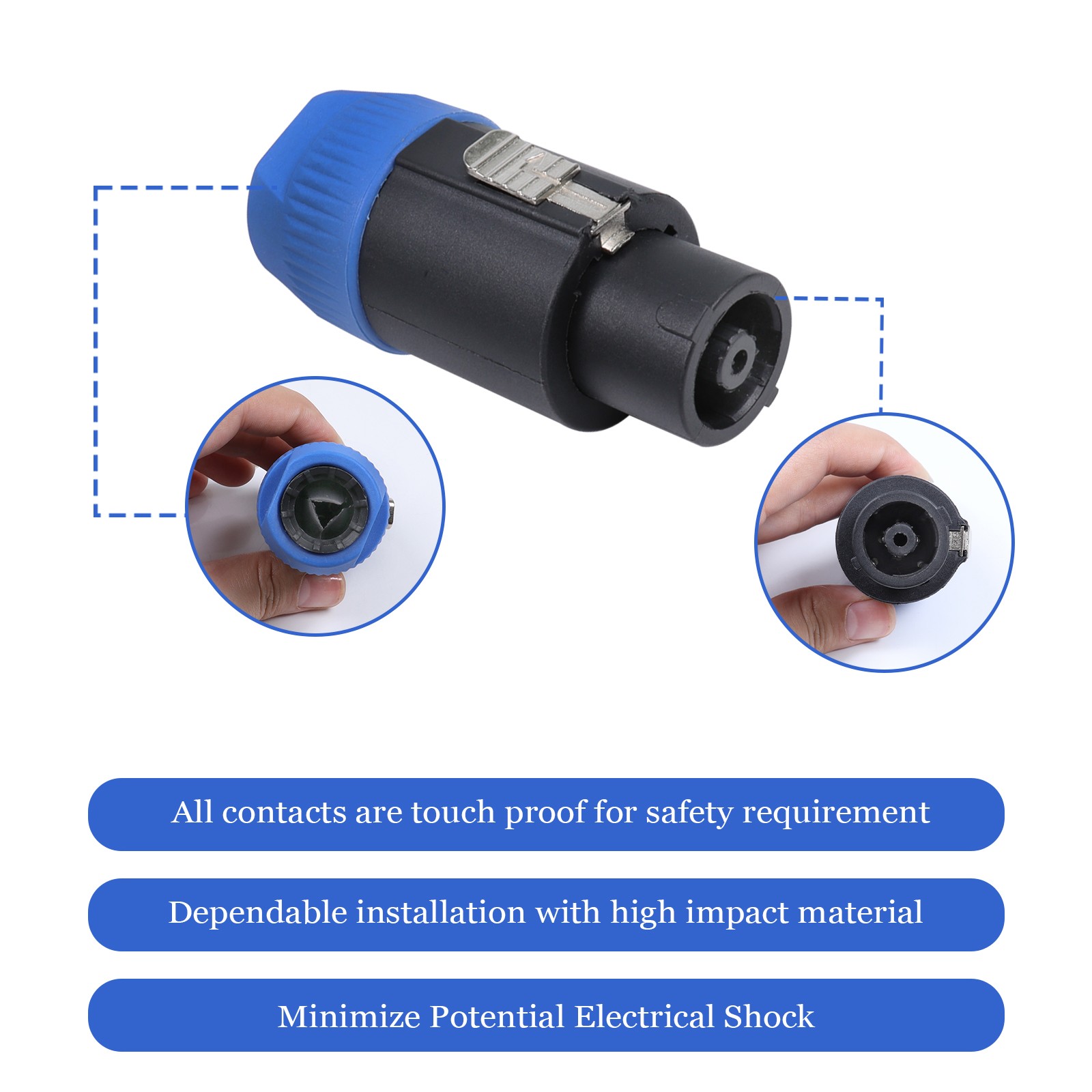 6x NL8FC Speakon Connector 8 Pole Lock Plug Adapter Compatible Loudspeaker Cable