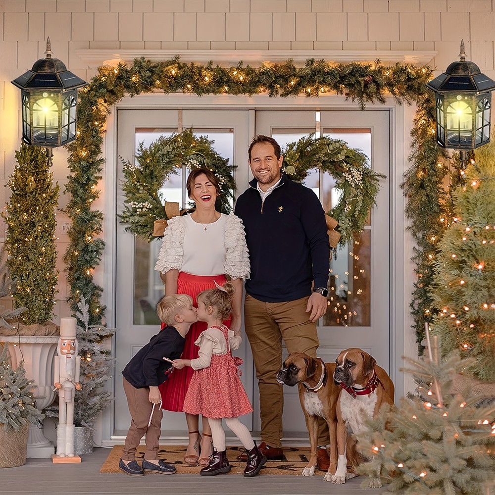 2PCS Solar Wall Lantern Light Dusk To Dawn LED Sconce Lamp Porch Outdoor Lamp