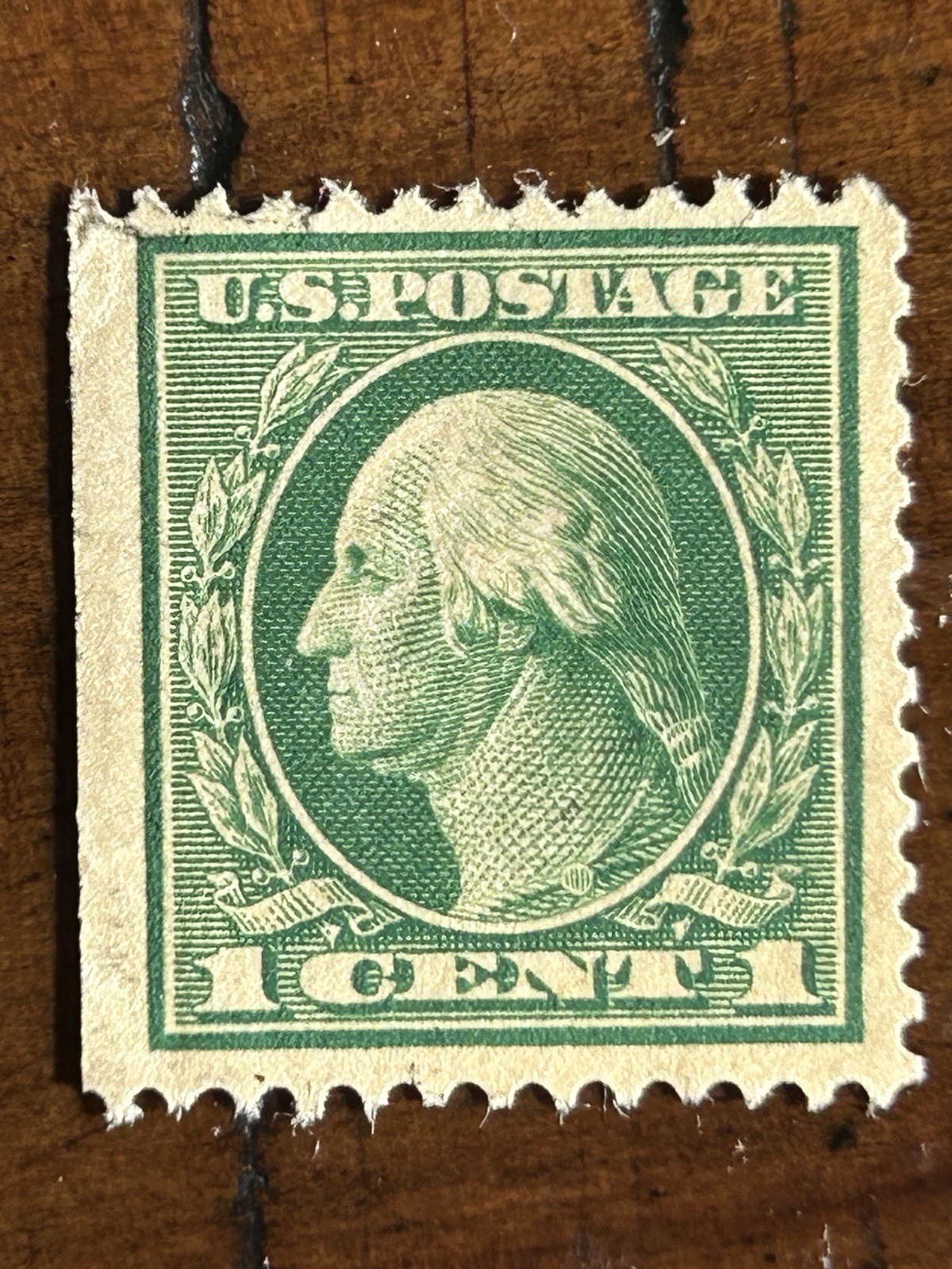 Original Rare George Washington 1 Cent Green Stamp 1908-1912