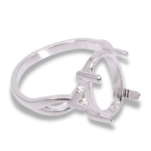 Oval Cabochon Vee Design Ring Mounting