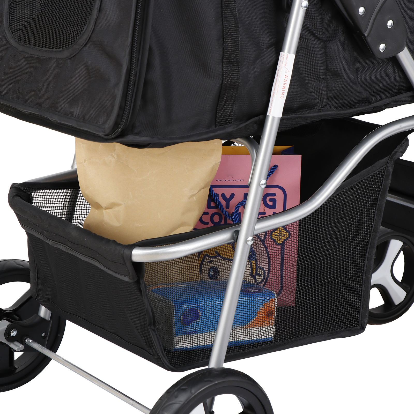 3/4 Wheels Foldable Dog Stroller Pet Travel Carriage for Pets with Carrier Cart