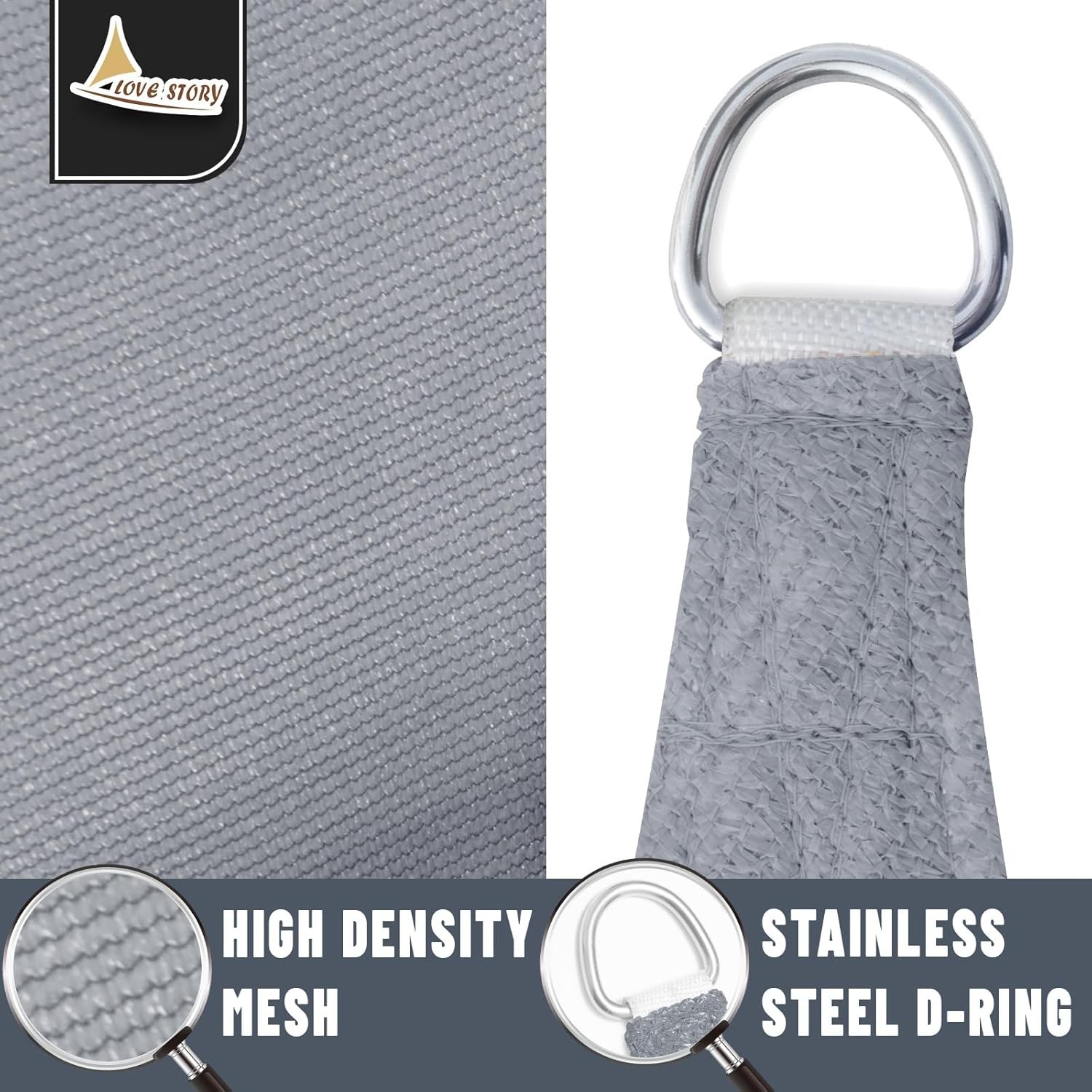 20' x 23' Large Sun Shade Sail Rectangle Sunshade UV Block Patio Shade Sail