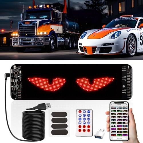 Devil Eyes Light for Windshield,Flex Led Display for Car, Programmable LED