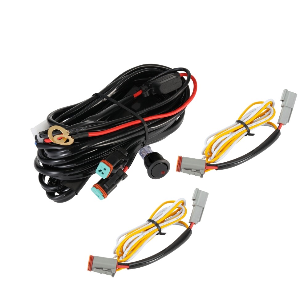 Auxbeam 4.5In LED Driving Light Pods White DRL/Amber Turn Signal Light &Harness