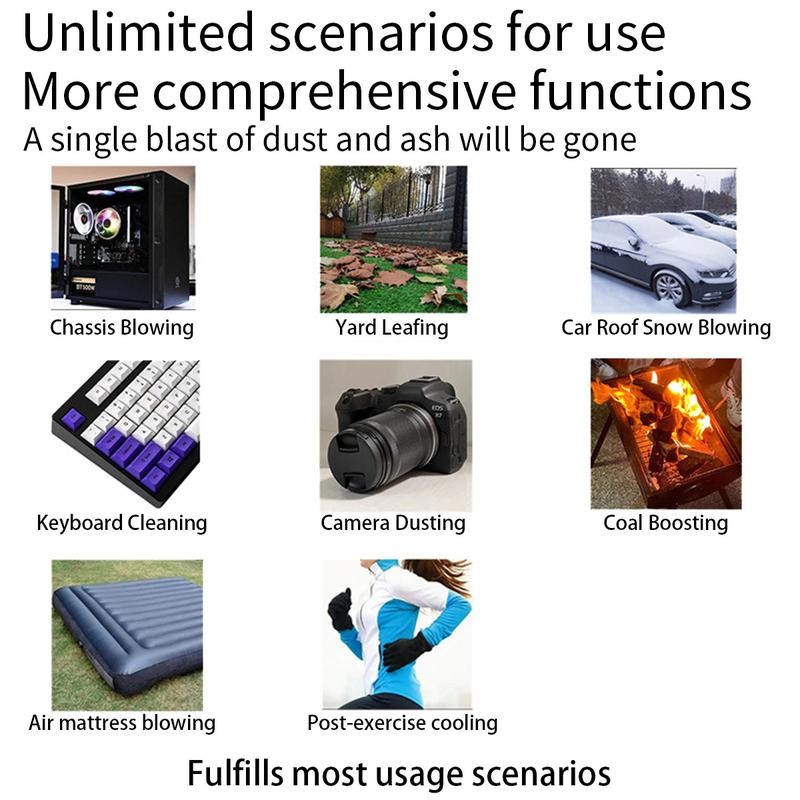 Electric Air Duster Cordless Mini Jet snow Blower Portable Turbo Fan with LED