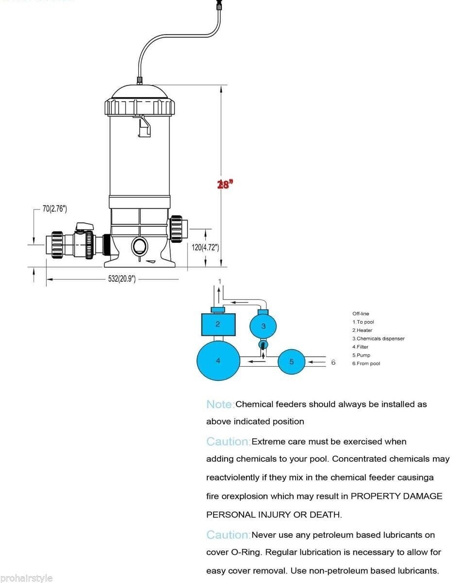 New Swimming Pool Off-Line Dispenser Chlorinator Feeder Flow Control Valve 65lbs
