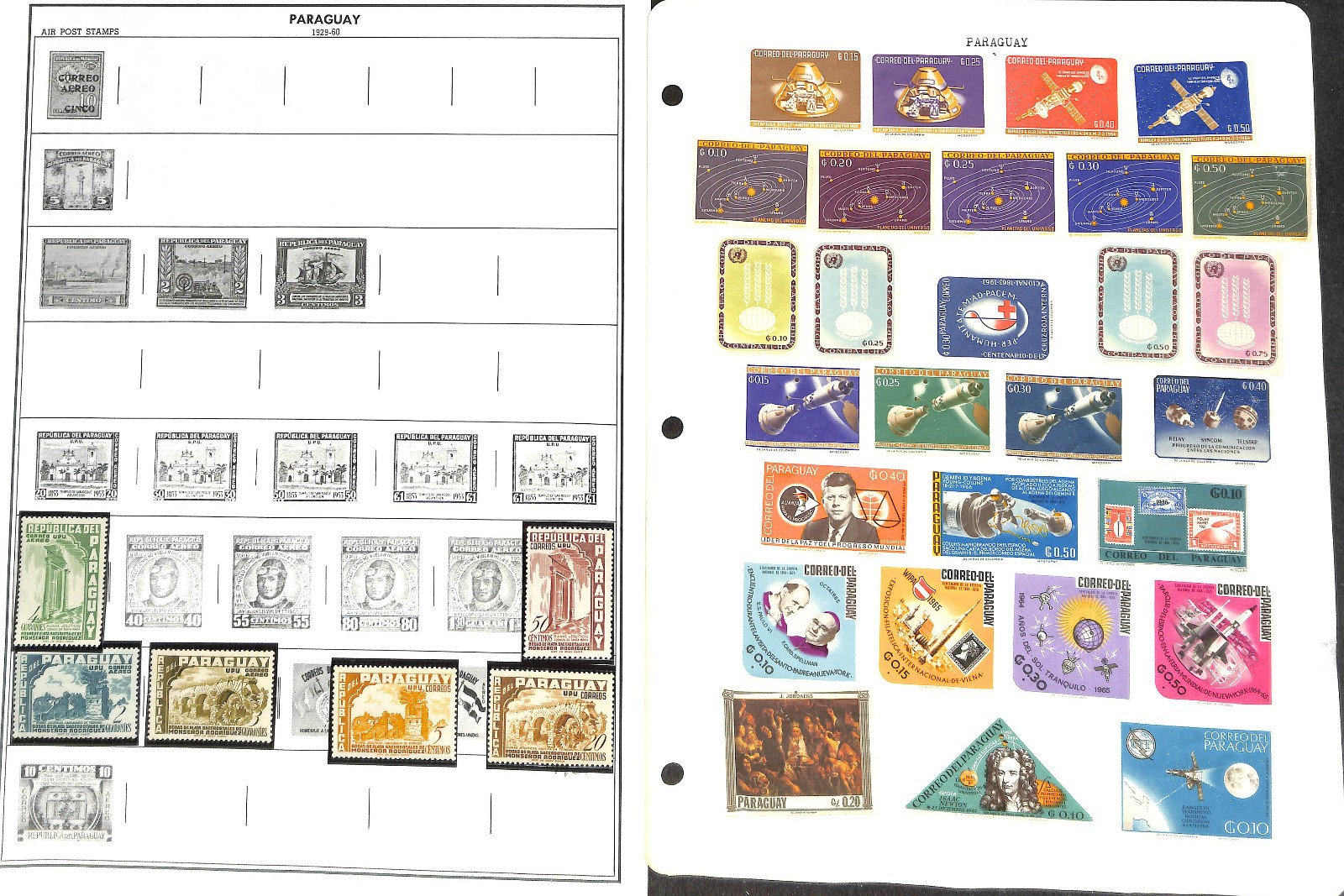 Paraguay Stamp Collection on 12 Harris Pages, 1879-1975 (BH)