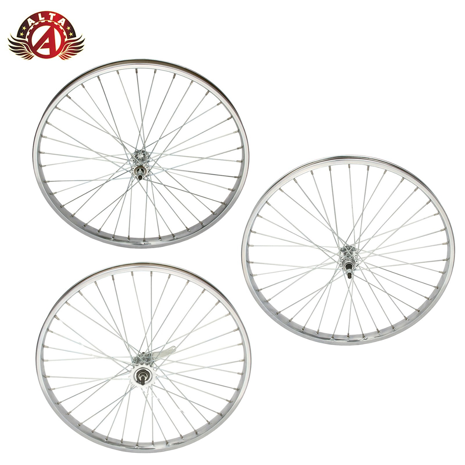 F&R 26 X 2.125 HEAVY-DUTY BEACH CRUISER 12G FRONT OR COASTER CHROME RIM 36 SPOKE