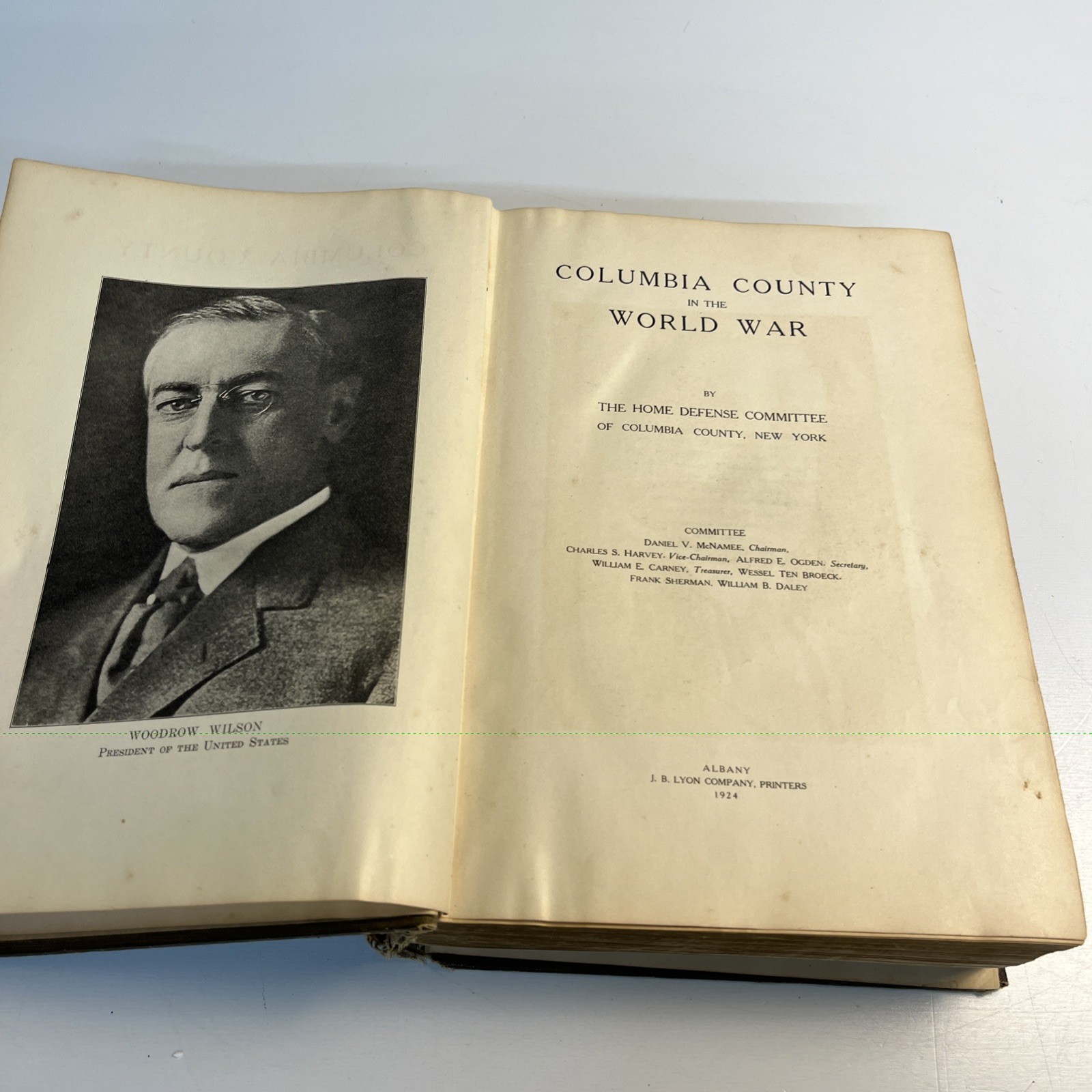 Columbia County in the World War 1924 Home Defense Committee NY WWI History Book