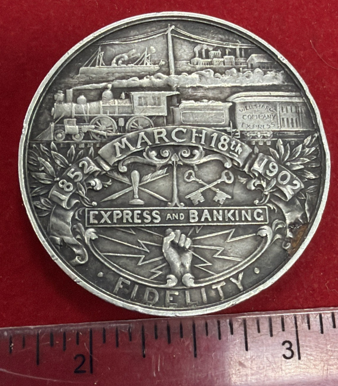 HK-296 Silver Wells Fargo & Company Semi-Centennial 1902