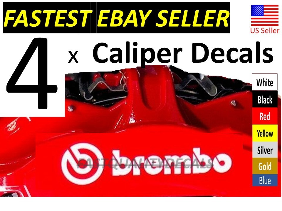 4x Caliper Decal for BREMBO brakes - CHOOSE COLOR - FAST SHIPPING