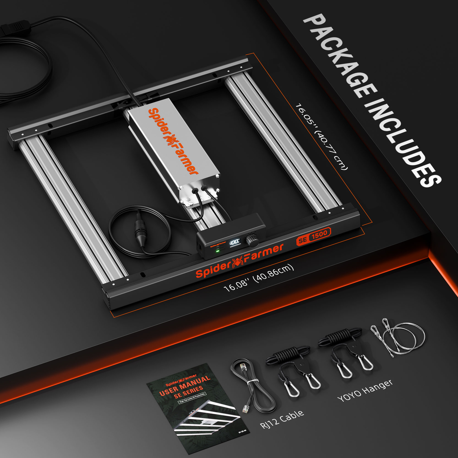 Spider Farmer Led Grow Light SE1500 150W High Efficacy Samsung LM3 Full Spectrum