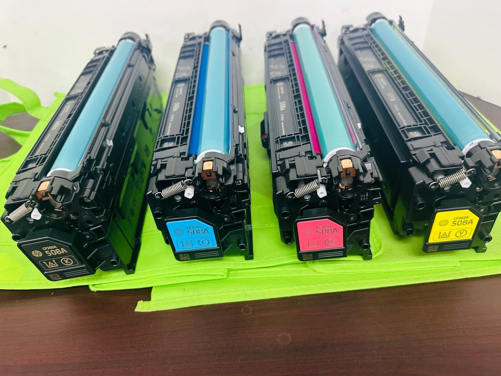 Genuine hp 508a set (CF60a; CF361a; CF362a & CF363a)1-2 TEST PAGE COUNT. 100%