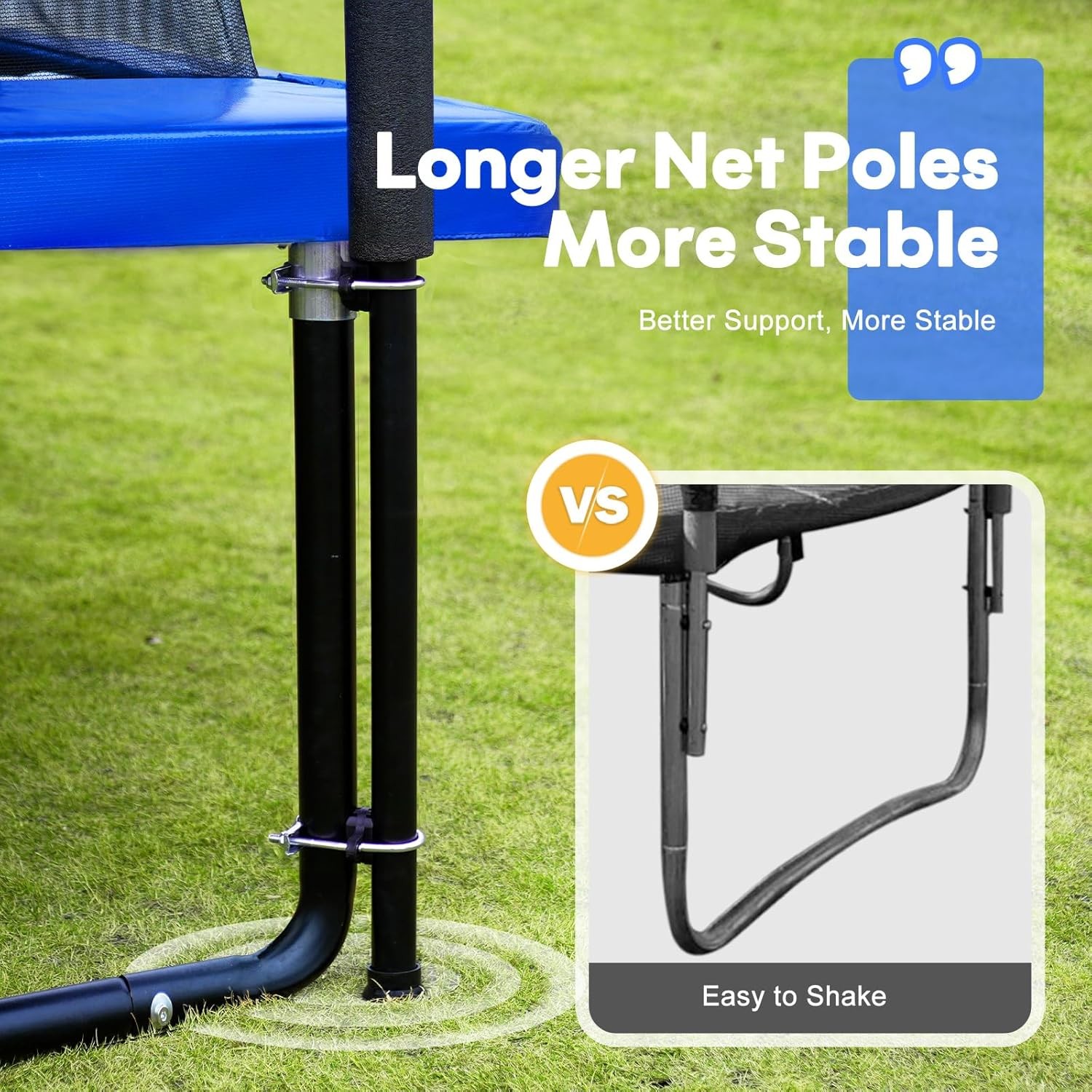 Zupapa 1800LBS Weight Capacity Rectangle Trampoline 10x17FT 9X15FT 8X14FT