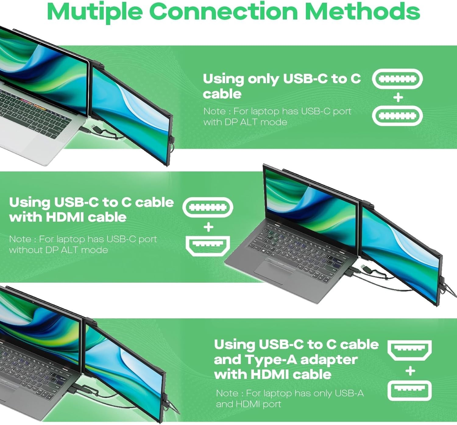 Portable Monitor - 2026 Mobile Pixels Nexus 14.1" Laptop Screen Extender