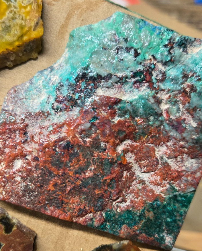 Assorted Agates and Misc., Trimmed Cabochon Slabs Preforms 10 Pcs, Flat 120