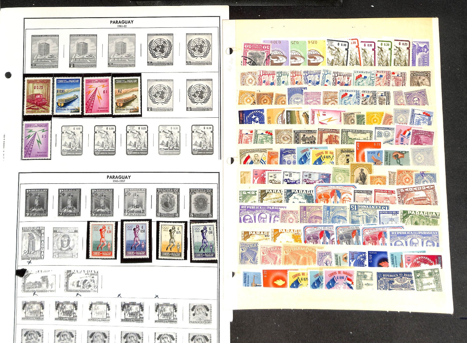Paraguay Stamp Collection on 12 Harris Pages, 1879-1975 (BH)