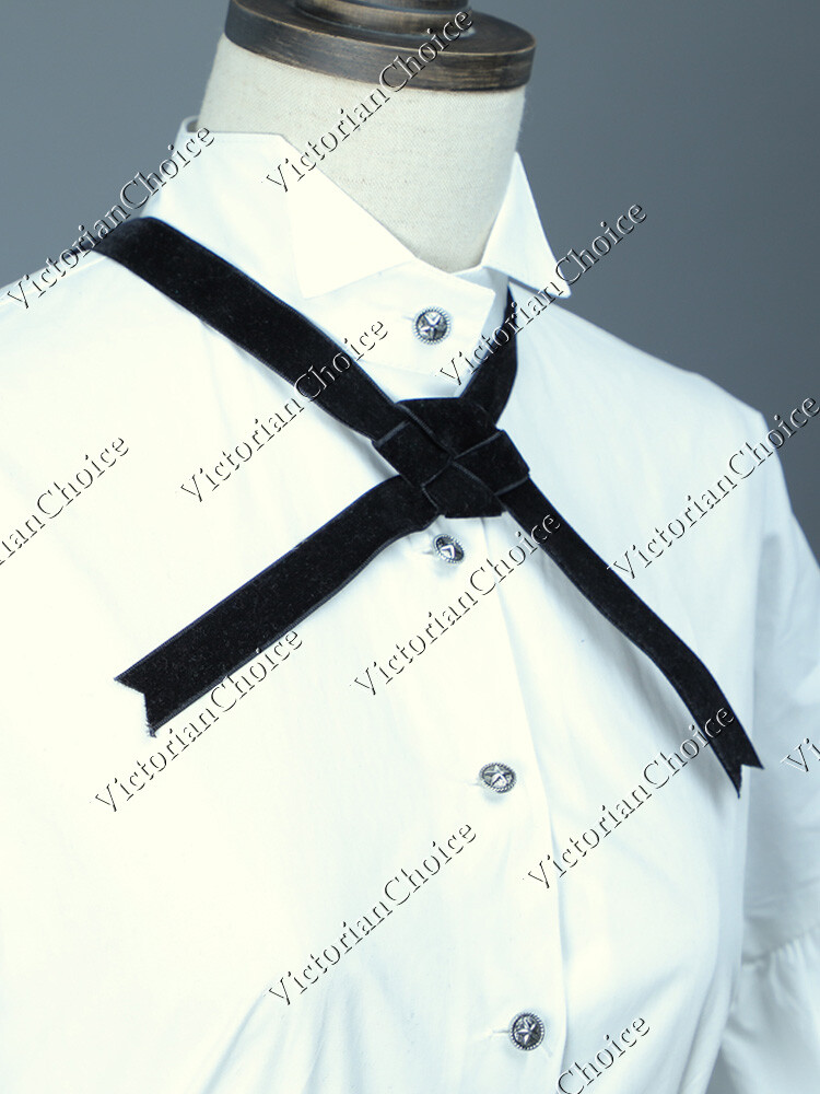 Victorian Civil War Dickens Black and White Tartan Dress Theater Costume 314