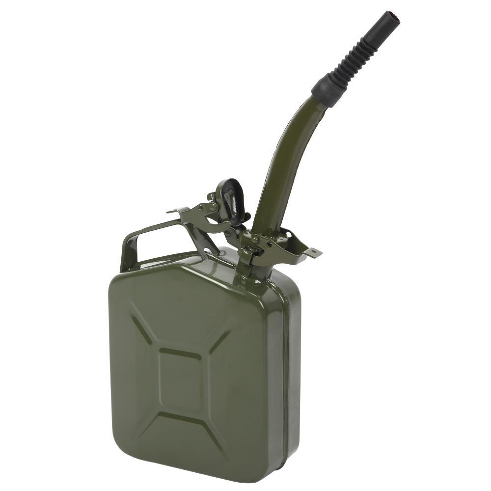 Practical 5L 0.6mm Can Gasoline Jerry Can Steel Tank Emergency Backup Green