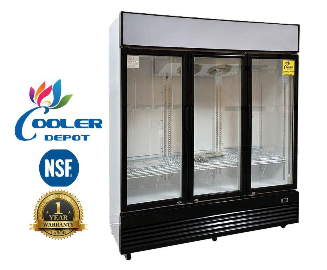 NEW 74" Commercial Glass Door Refrigerator Display Merchandiser Cooler NSF ETL