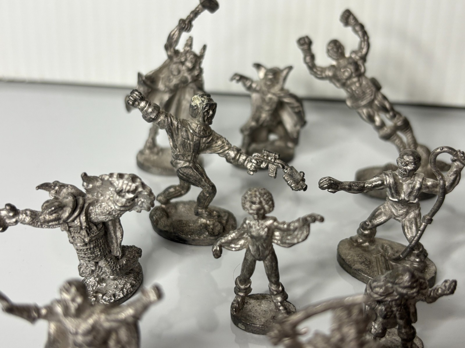 Vintage 80s Lot 27 Pc Pewter Mini MCG 1984 D&D Marvel Comic Superhero Figurines