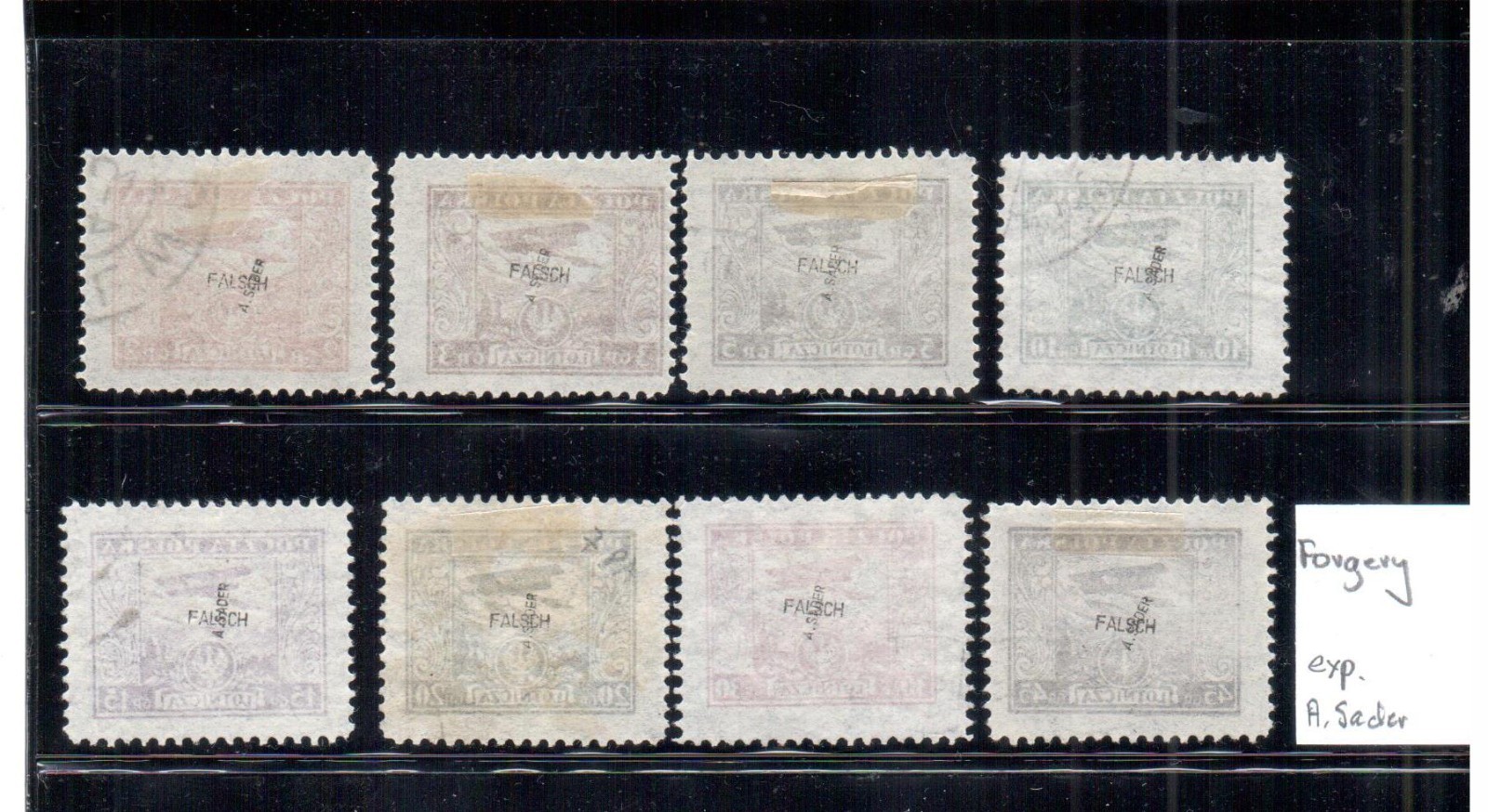 Poland 1925 Air mail C2 - C9 - Forgery exp. A. Sader