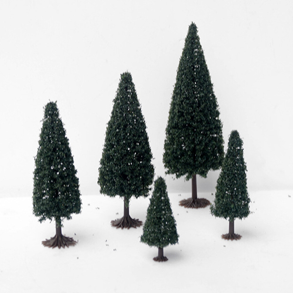 40pcs Model Pine Trees Deep Green Christmas Village HO Scale Railway Layout