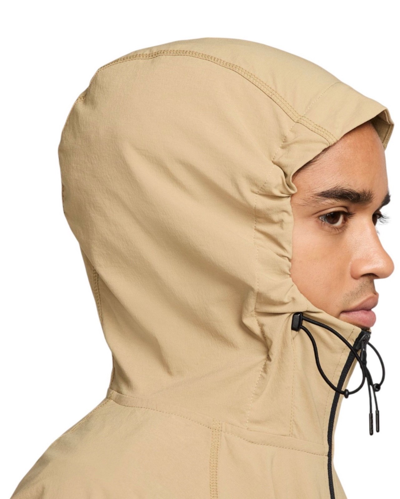 NEW Nike Men's Size XL Tech Windrunner Woven Jacket Hoodie Parachute Beige Black