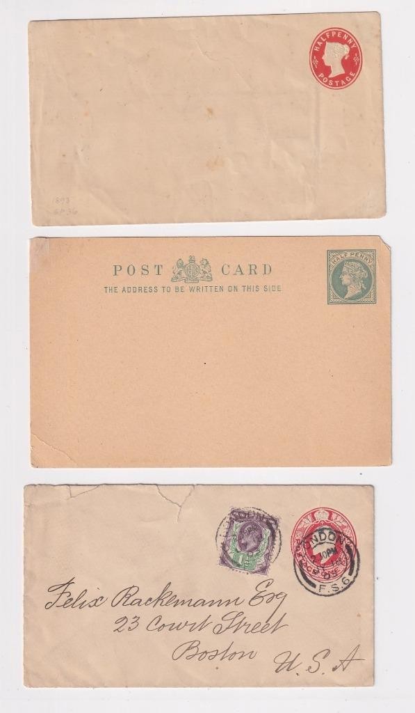 GB QV, EDVII, GV, GVI, QEII x 145 Stationery Registered, Envelopes, Lettercards.