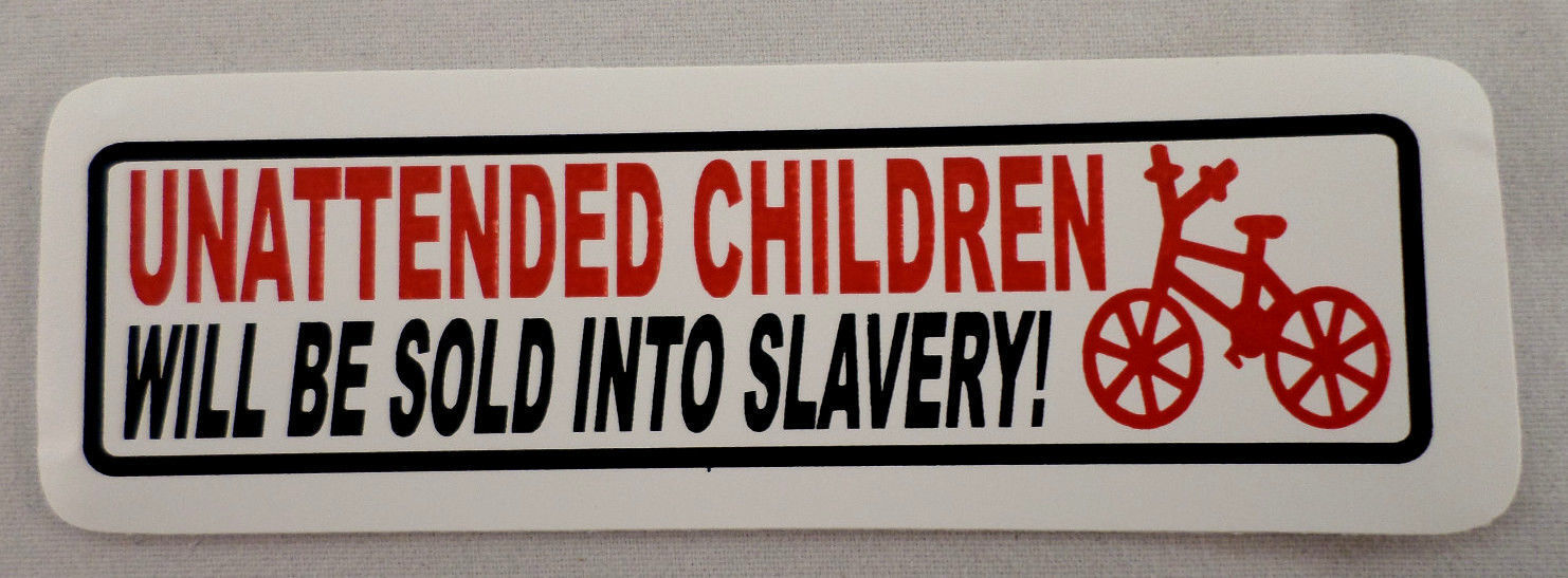 Unattended Children Sold 2 Slavery Biker Uniform Motorcycle Helmet Decal Sticker