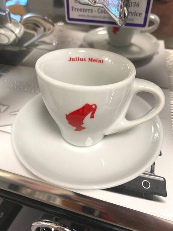 Espresso/ Julius Meinl White ME01-3B / Porcelain 6 Cups & 6 Plates Set / 2.9 Oz
