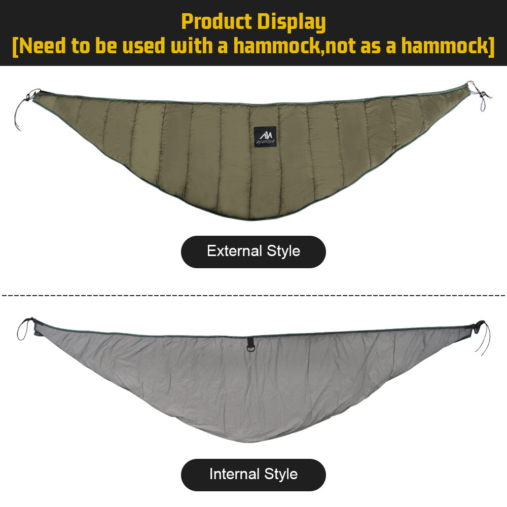 2 Person Outdoor Ultralight Camping Hammock Under Quilt Thermal Blanket Winter