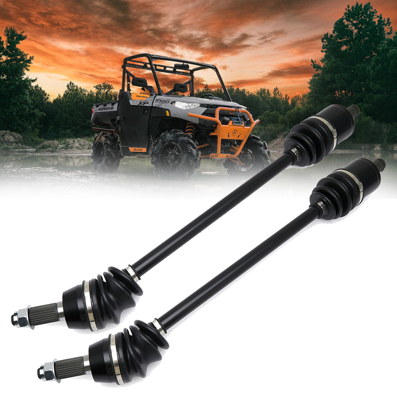 Front Right And Left CV Joint Axle Set for Polaris Ranger XP 900 2013-2019