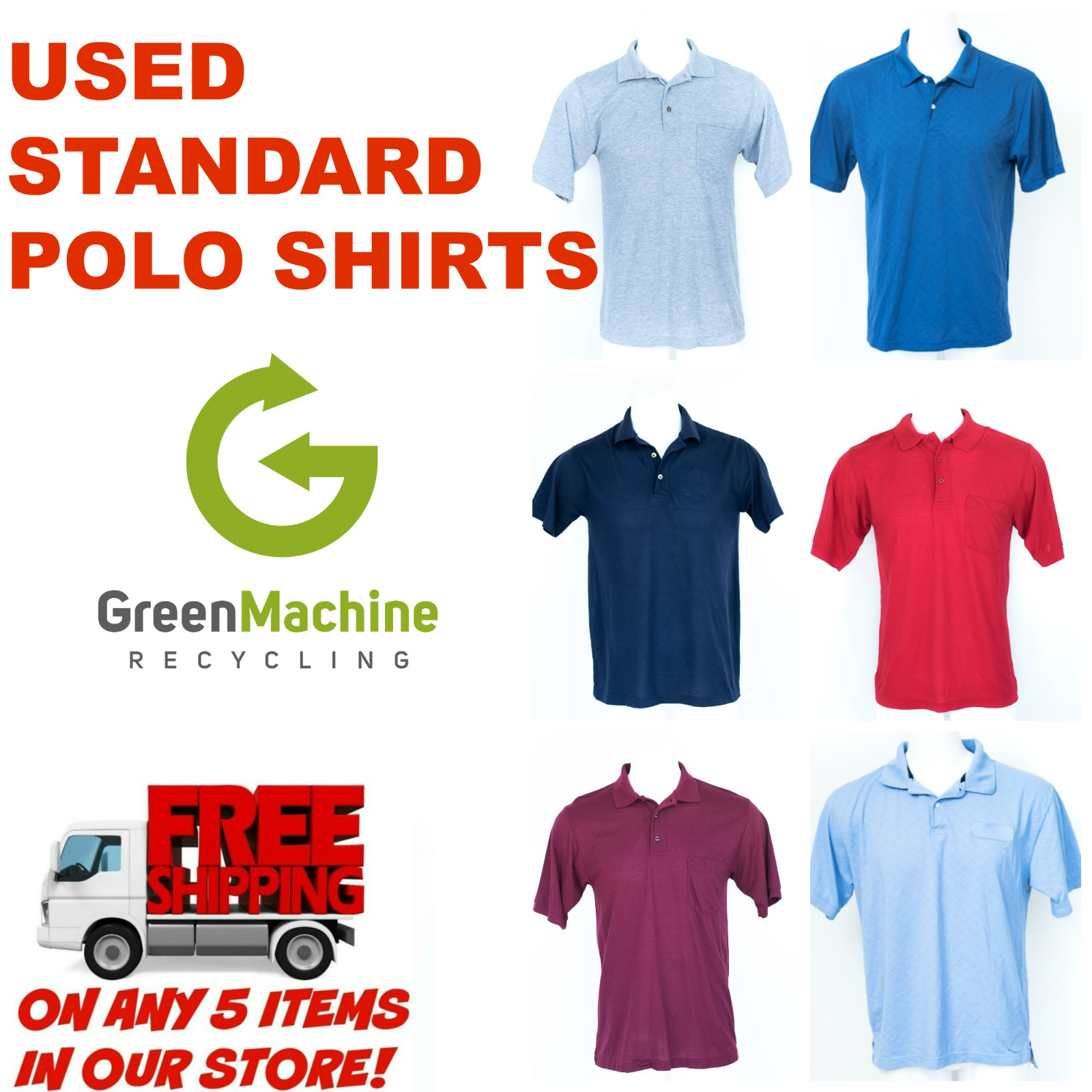 Used Polo Shirts Work Shirts VARIOUS COLORS Cintas Unifirst G&K AND OTHERS