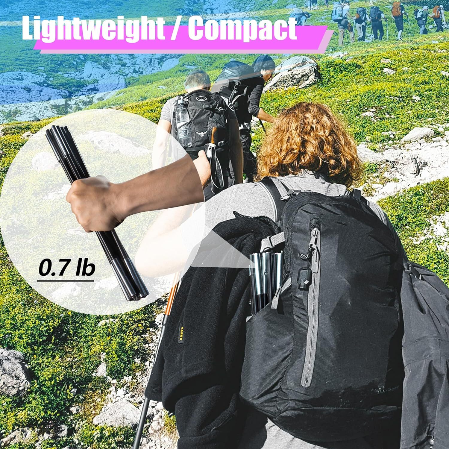 Betus Fibreglass Tent Poles Replacement - Pre-Assembled Black Tent Pole 12Ft