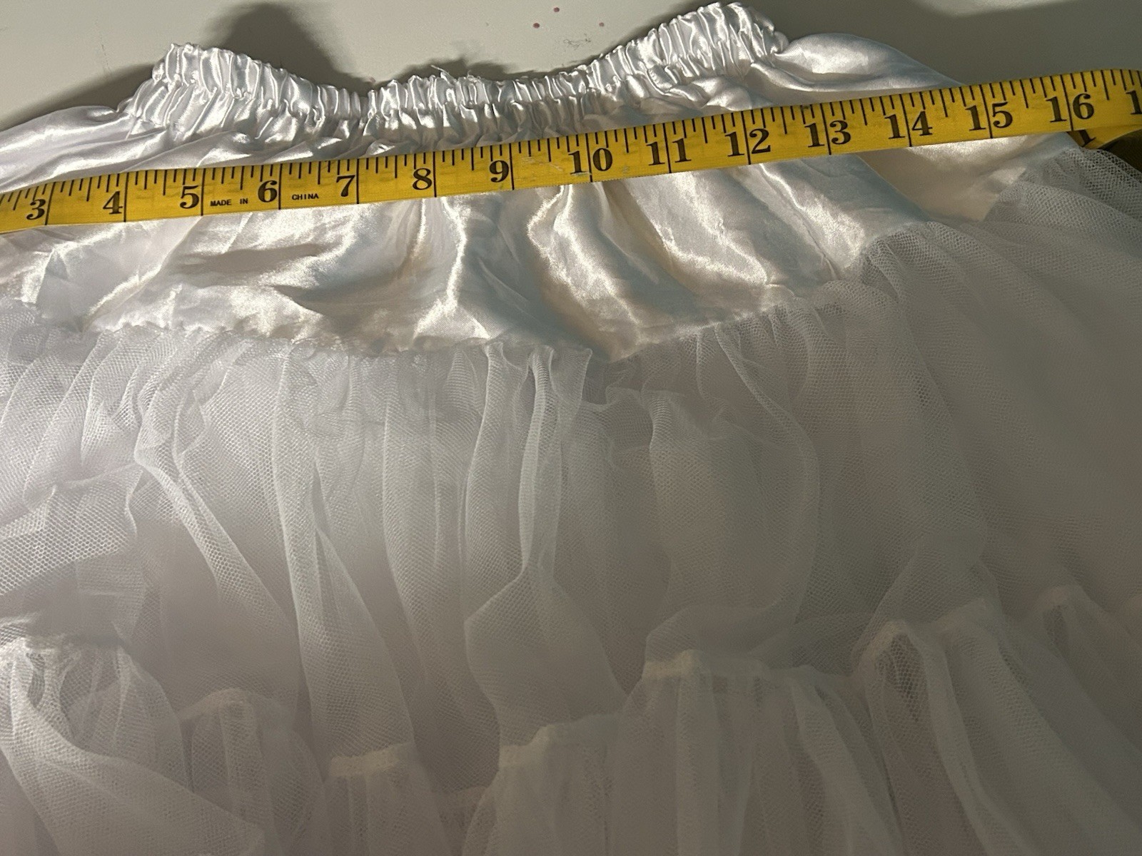 White Petticoat Slip Costume Pinup Square Dance Tulle Chiffon Underskirt Fluffy